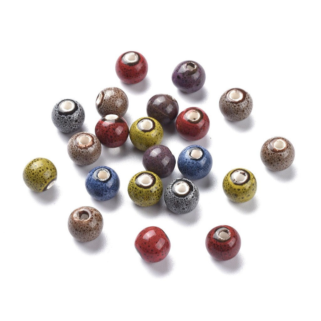 20pcs Handmade Porcelain Beads in Random Mixed Color for DIY Jewellery